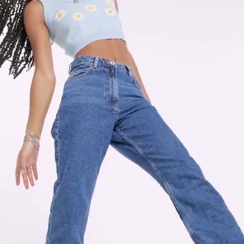NWOT Asos Denim Rebel SB Remo Crop Jeans High Rise Straight Leg